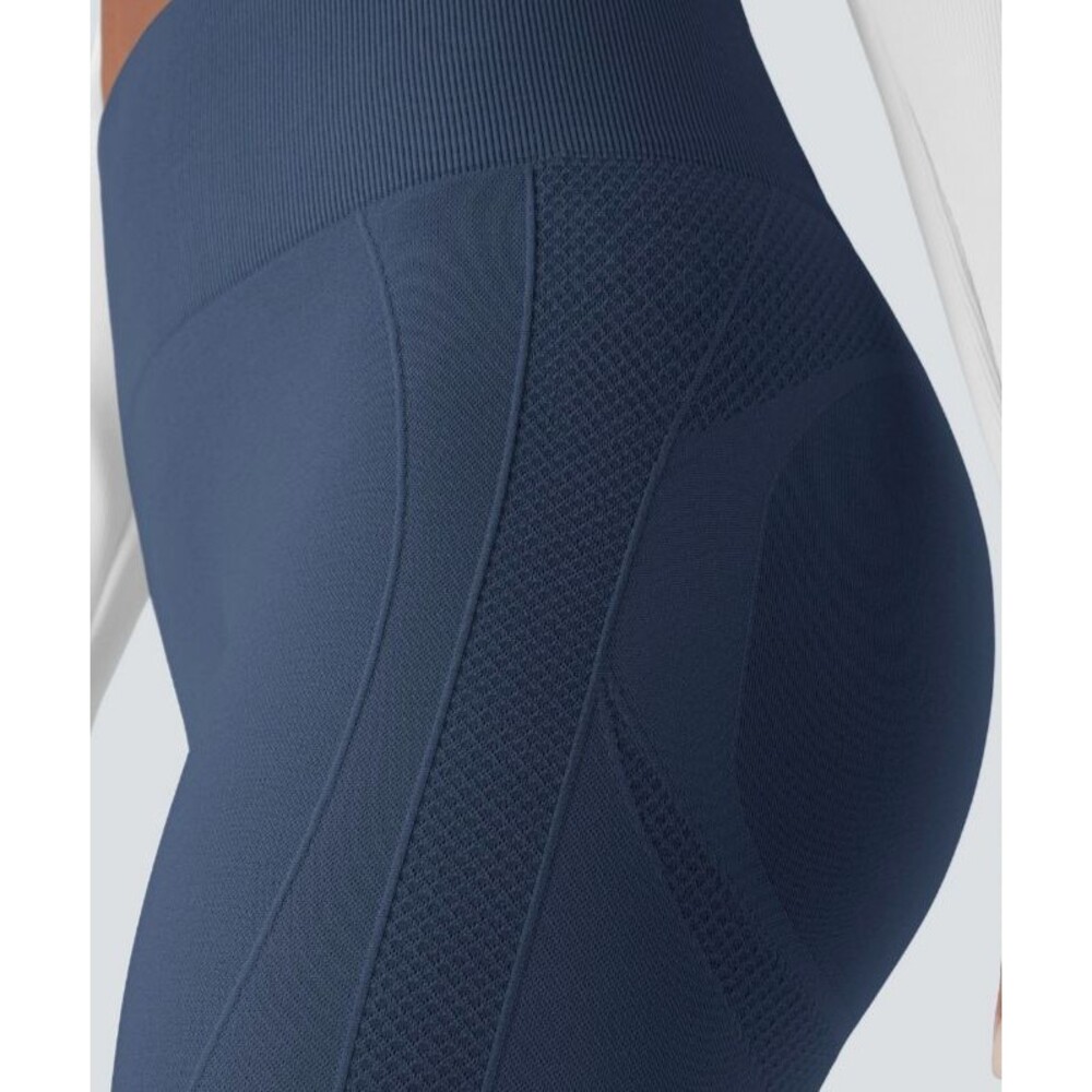 Halara Seamless Flow Scrunch Butt Lift Active Yoga Leggings Navy Size Small